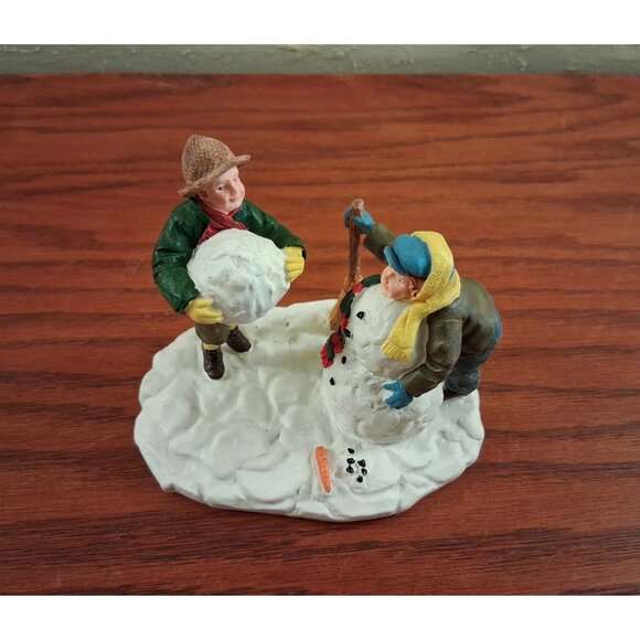 Christmas Village Snowman Building Scene The Impostor Memory Makers Lemax Vtg - Picture 3 of 4